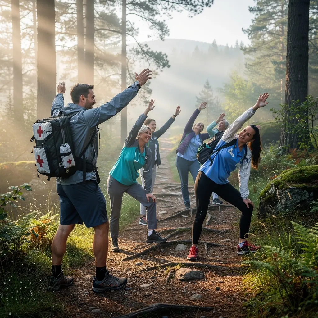 Wanderweg durch malerische Wälder und grüne Wiesen in den bayerischen Alpen.